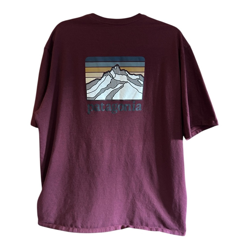 PATAGONIA Men's Line Logo Ridge Pocket Responsibili- Tee Barn Red‎ XL - Picture 3 of 10